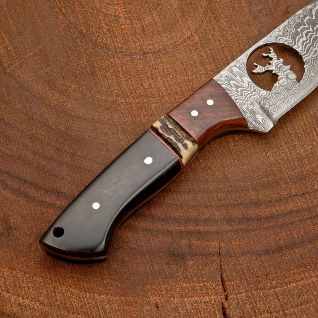 Damascus Steel Handmade Skinner Knife Full Tang Blade With Leather Sheath Cover || Drs Knives Hub