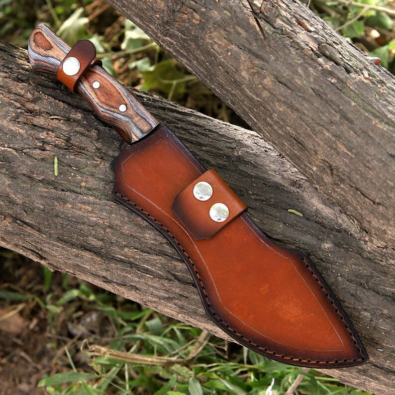 Carbon Steel Bushcraft Knife 13.5" – Pakka Wood Handle | DRSKNIVES HUB