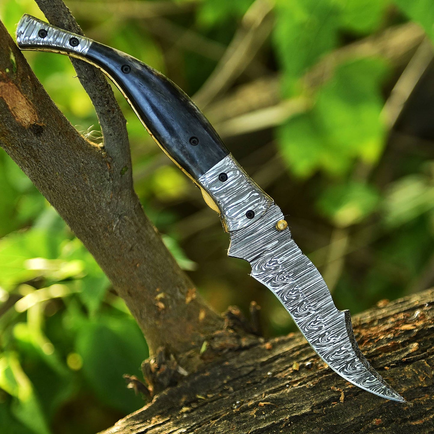 CUSTOM MADE DAMASCUS STEEL FOLDING POCKET KNIFE || DRS KNIVES HUB