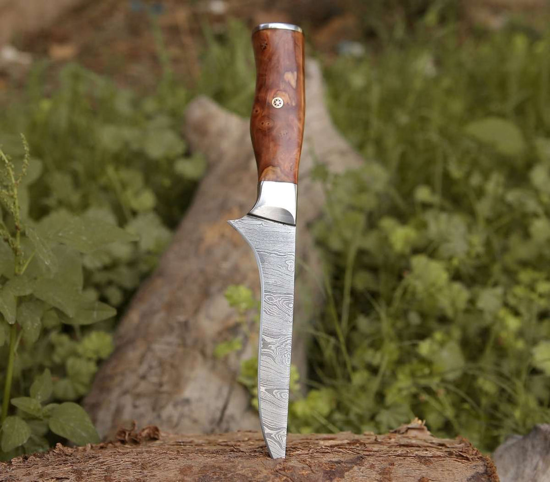 11” INCHES HANDMADE FISHING FILLET KNIFE WITH LEATHER SHEATH || DRS KNIVES HUB