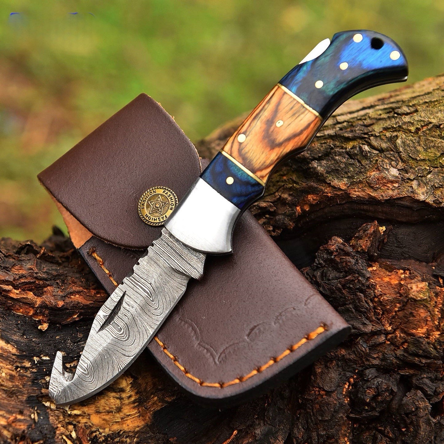 HAND FORGED FOLDING POCKET KNIFE GUT HOOK KNIFE || DRS KNIVES HUB
