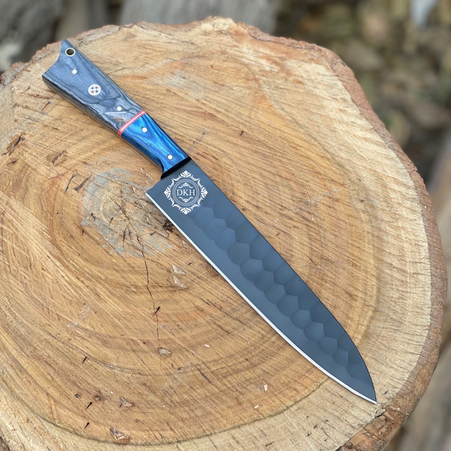 Handmade Carbon Steel 13” Bread knife With Leather Sheath Cover