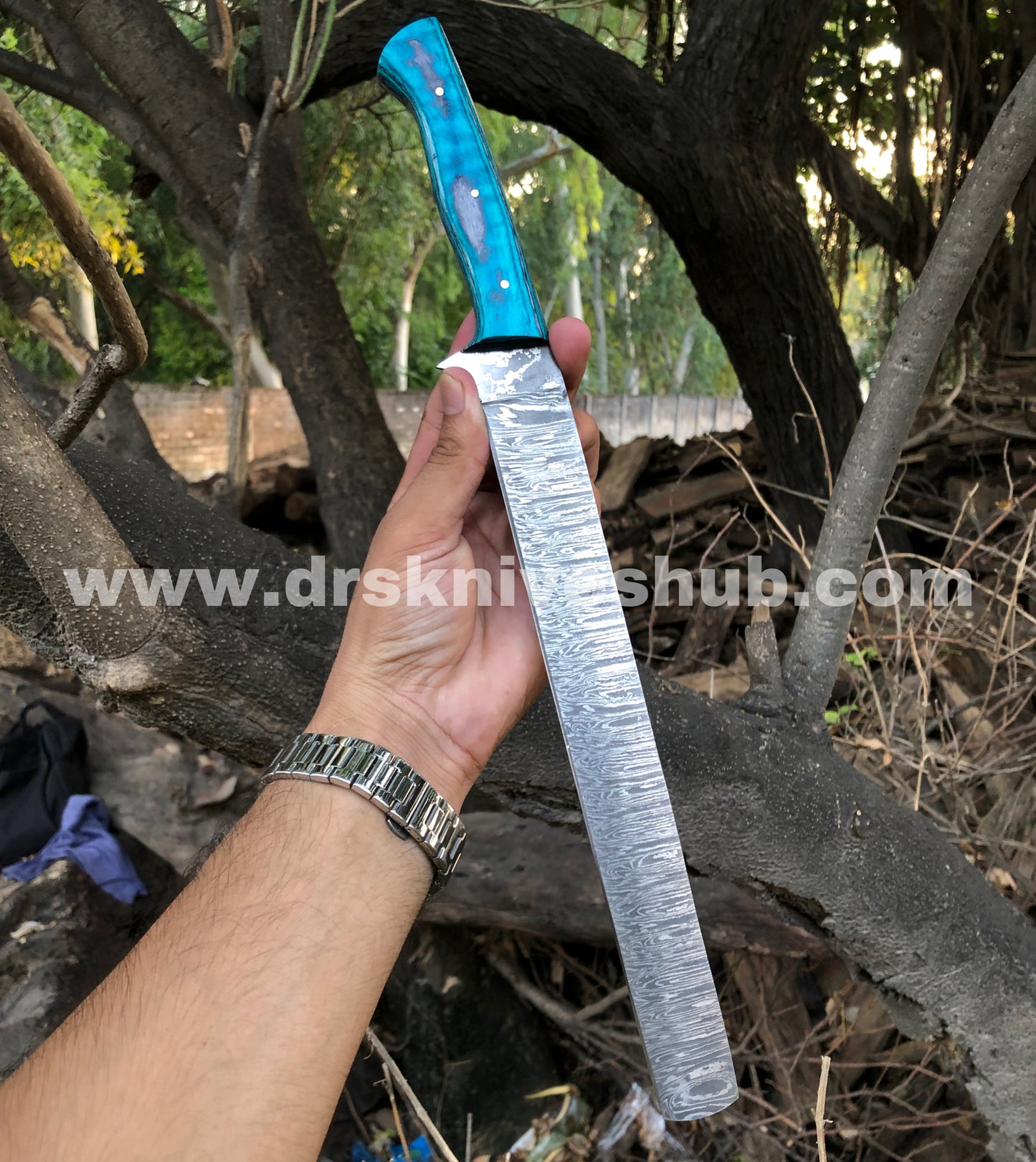Slicer Knife Handmade Damascus Steel Blade BBQ Slicer Knife Custom Brisket Slicer