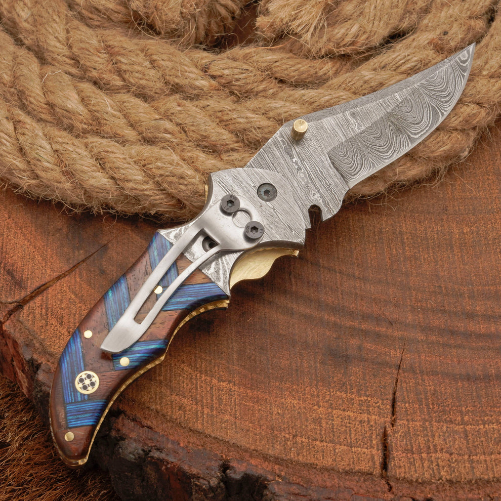 Forged by hand Camping Folding Blade With Pocket Clip || drs knives hub