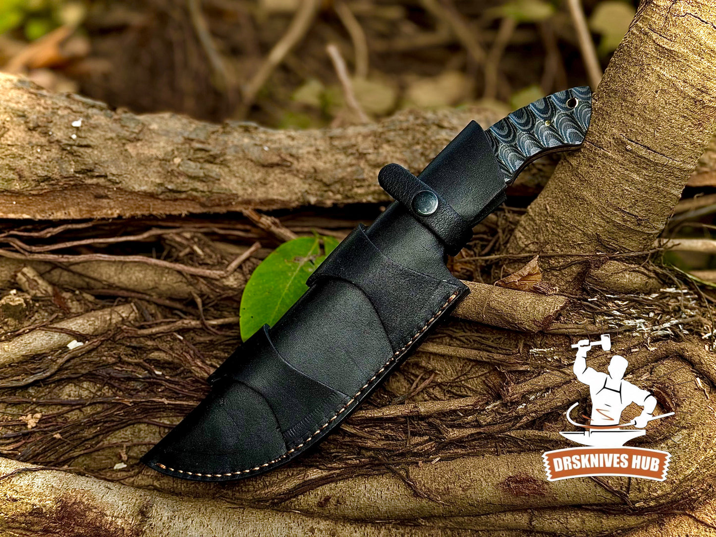 12” D2 Steel Knife | Micarta Handle | Custom Leather Sheath | Outdoor Camping Knife |DRSKNIVES HUB