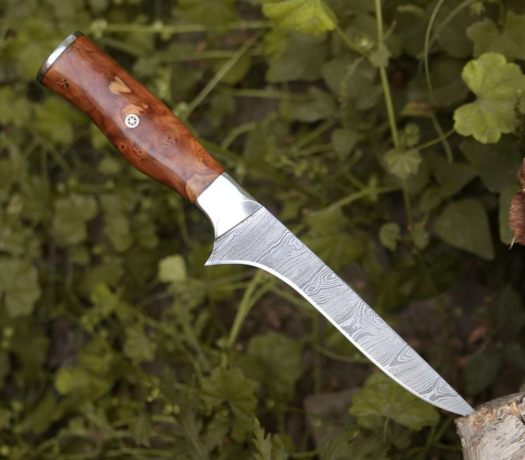 11” INCHES HANDMADE FISHING FILLET KNIFE WITH LEATHER SHEATH || DRS KNIVES HUB