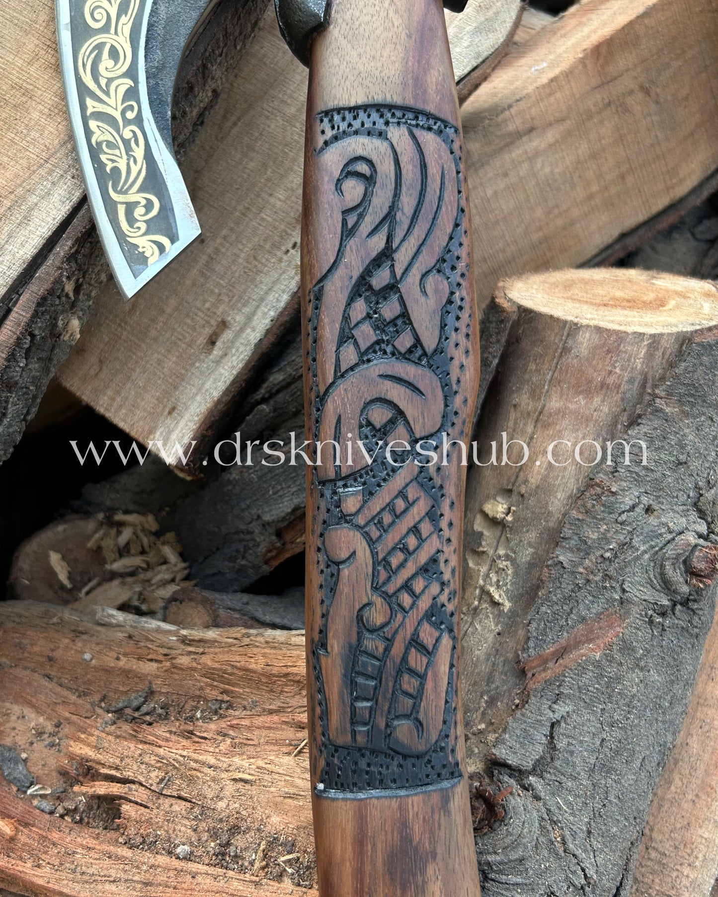 VIKING AXE HANDMADE ROSEWOOD HANDLE AXE ||DRS KNIVES HUB