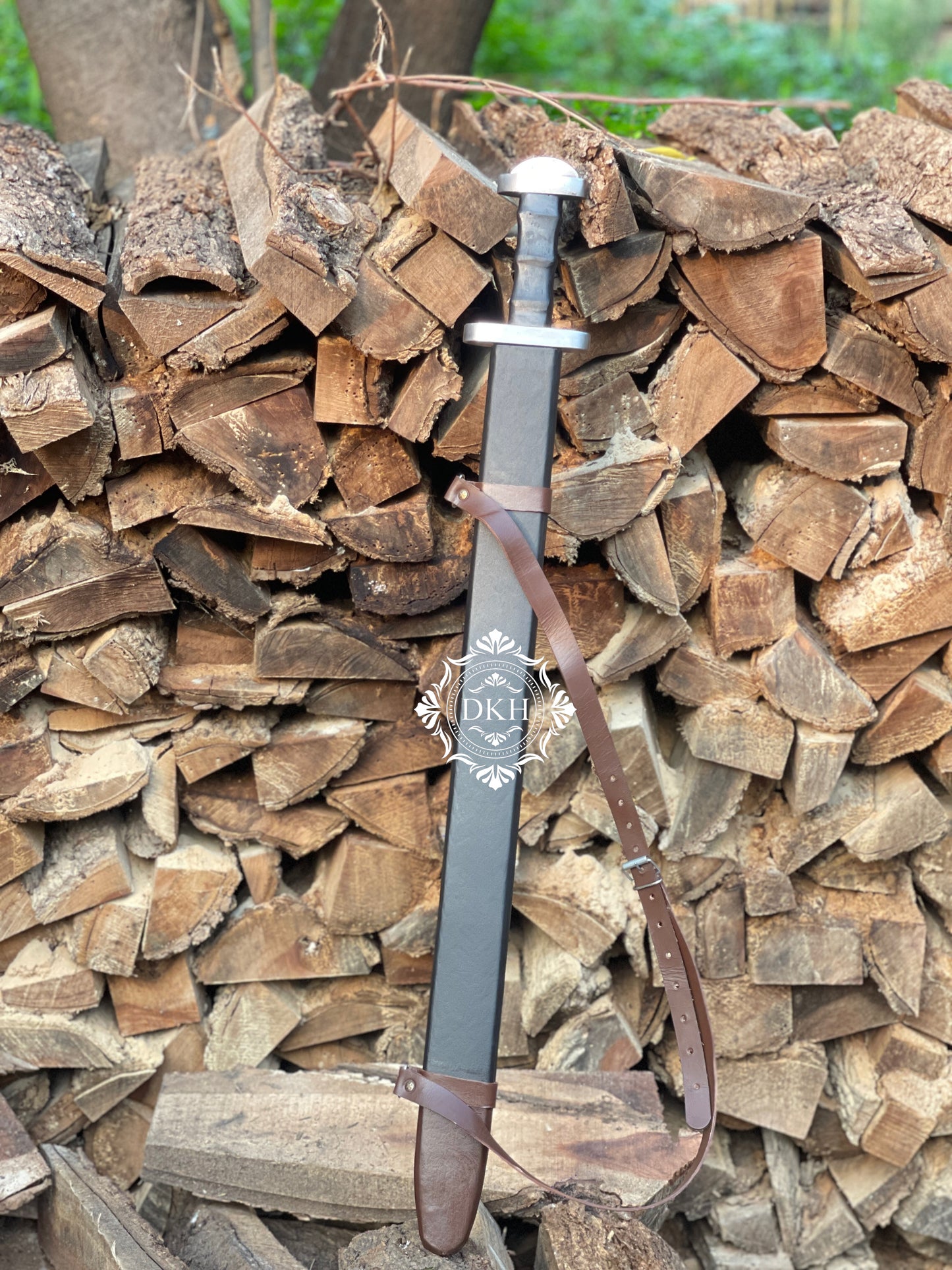 Handmade Damascus Steel Sword Viking Style Sword With Scabbard