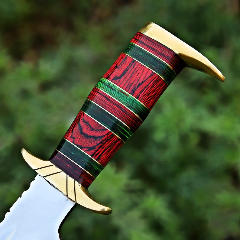 Premium J2 Steel Bowie Hunting Knife | Italian Leather Sheath | DRSKNIVES HUB
