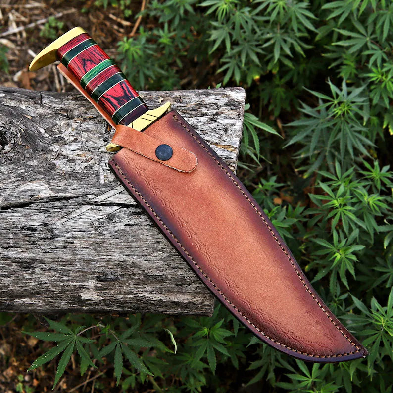 Premium J2 Steel Bowie Hunting Knife | Italian Leather Sheath | DRSKNIVES HUB