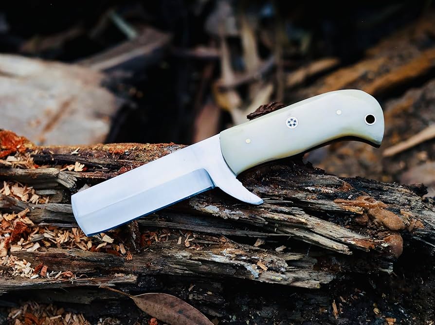 HANDMADE STAINLESS STEEL BULL CUTTER KNIFE BONE HANDLE || DRS KNIVES HUB