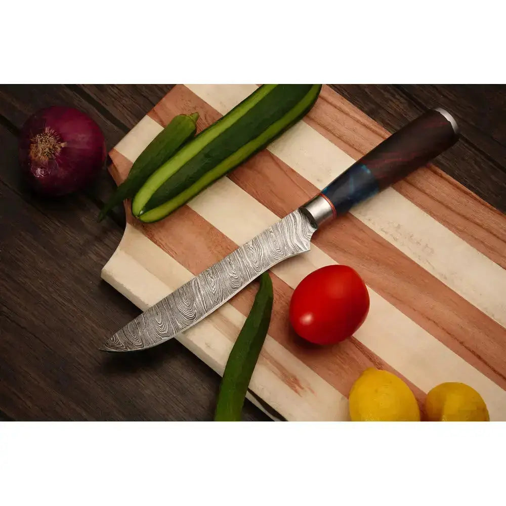Premium chef knife collection Hand Forged Damascus Steel Chef Set With Leather Cover || Drs Knives Hub
