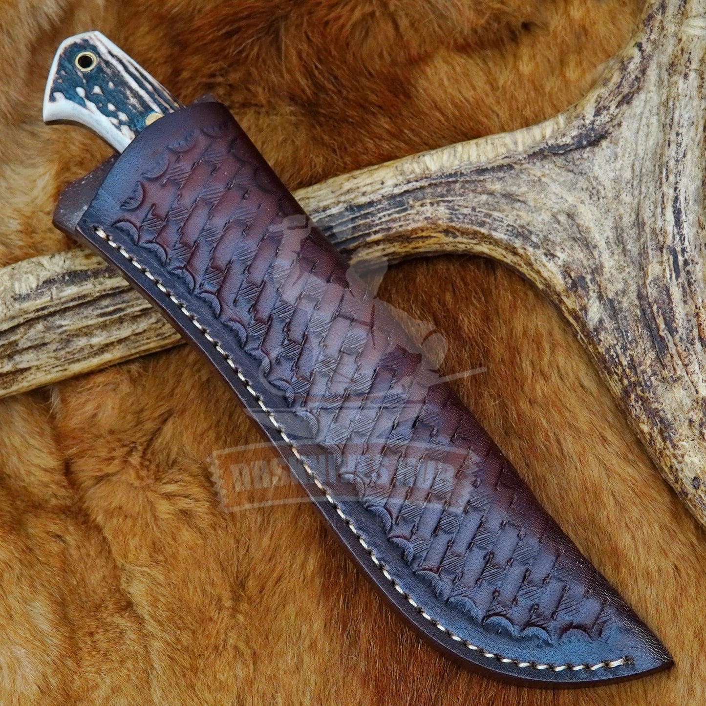 Senmai Blade Knife 10" – Stag Horn Handle Leather Sheath Cover | DRSKNIVES HUB