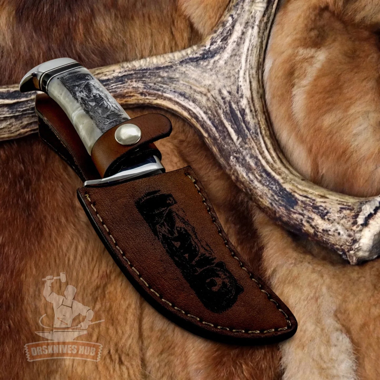 Kodiak Sentinel Knife | Custom Made - Carbon Steel Blade Hunting Knife - DRSKNIVES HUB