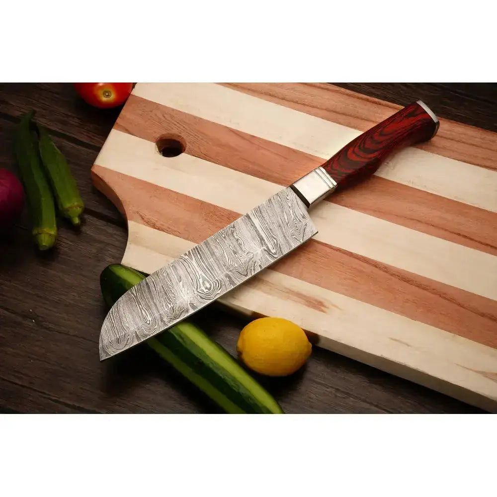 Chef tools kit Custom Handmade Damascus Steel Chef Set With Leather Cover || Drs Knives Hub