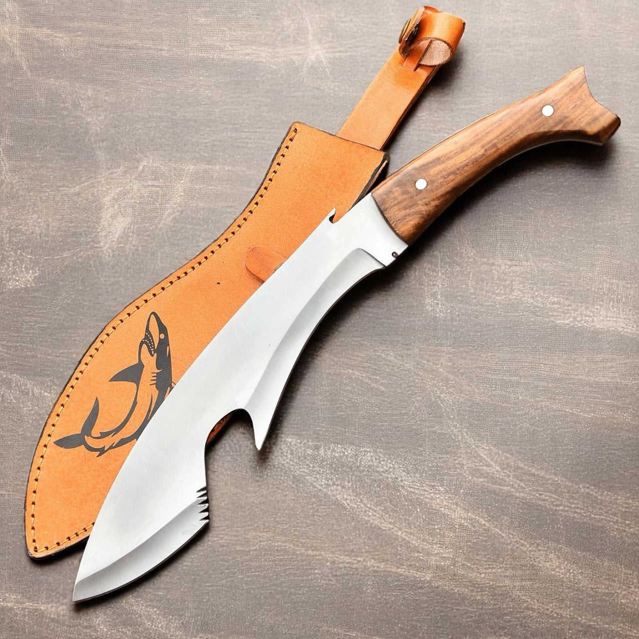 Custom Gurkha PRI Kukri Knife – Full Tang Tactical Jungle Survival Blade with Leather Sheath – Handmade Hunting Knife