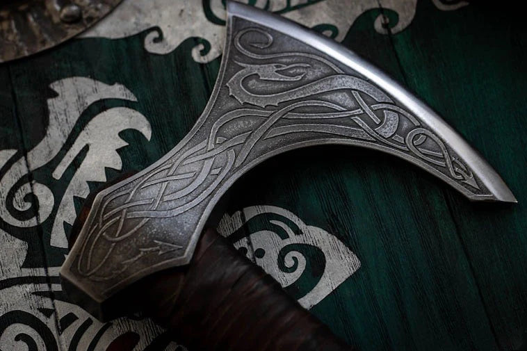 Premium Hand-Forged Scandinavian Viking Axe with Leather Sheath | DRSKNIVES HUB