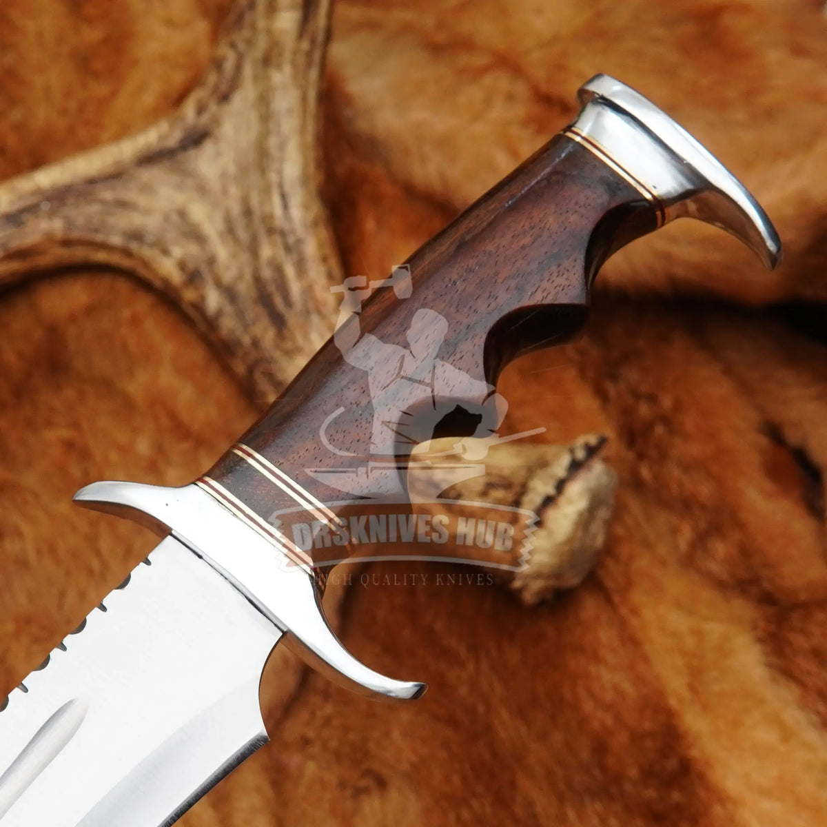 Genuine cowhide leather sheath for D2 steel Bowie knife