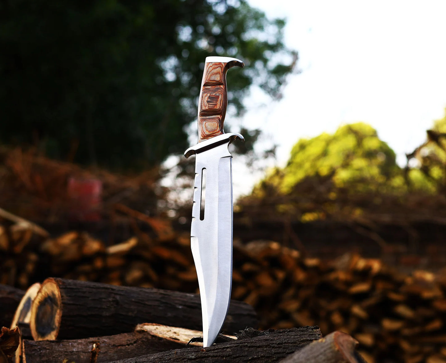 CUSTOM HANDMADE RAMBO BOWIE KNIFE WITH SHEATH || DRS KNIVES HUB