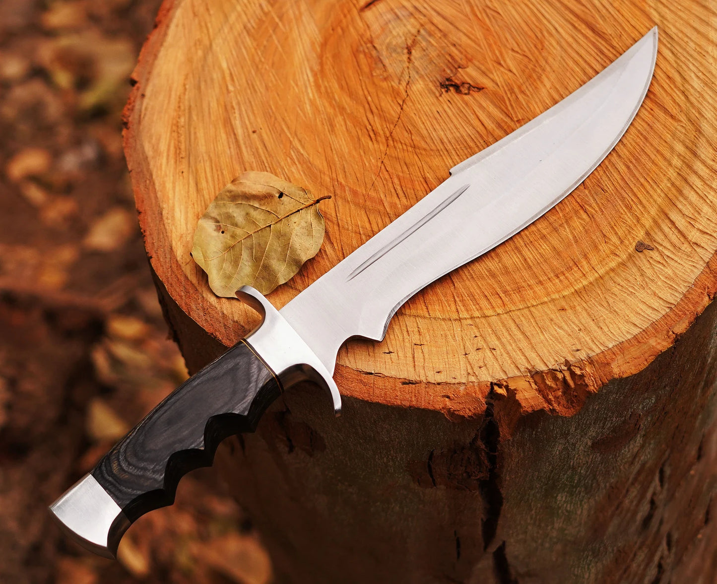 HANDMAD STAINLESS STEEL DULL POLISH BOWIE KNIFE WITH SHEATH || DRS KNIVES HUB