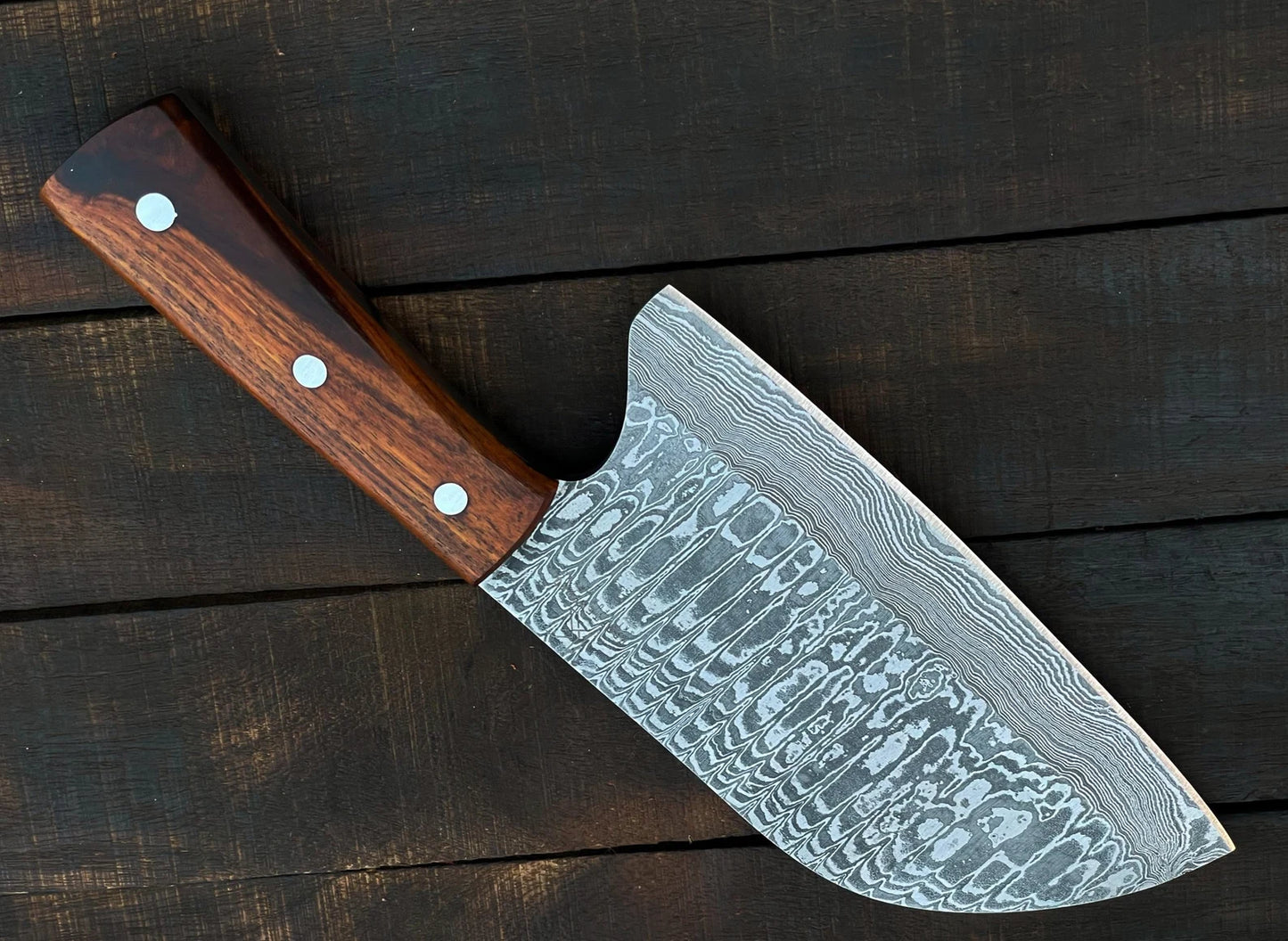 Cleaver Knife Custom Handmade Damascus Steel Meat Cleaver Knife With Leather Sheath Cover