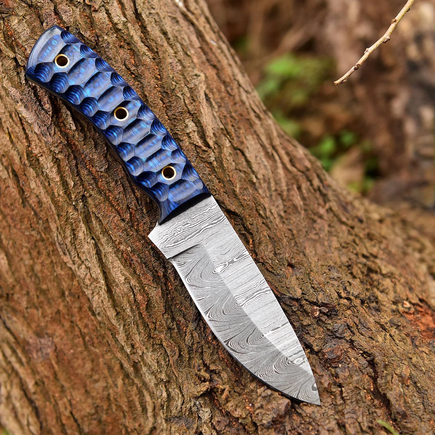 Every Day Carry Handmade Damascus Steel Knife Bush craft Knife With Leather Sheath Cover