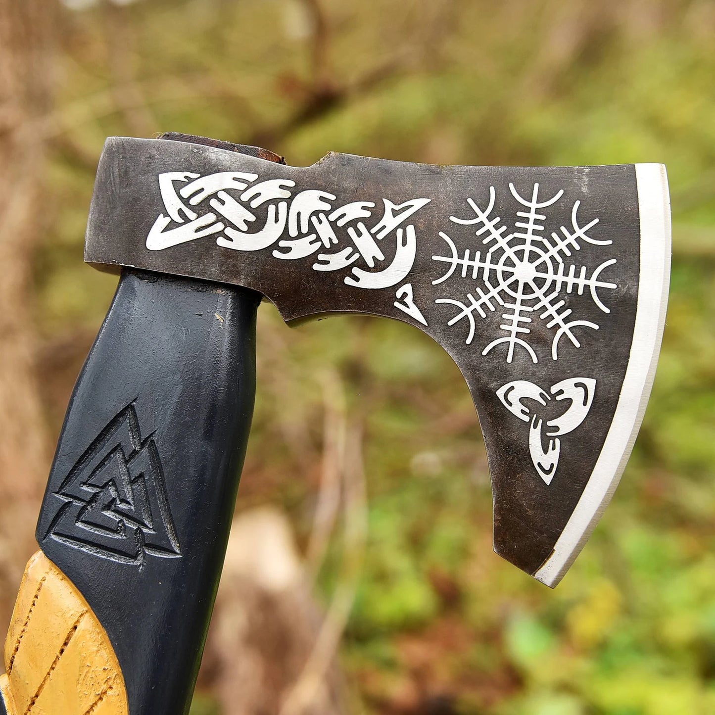 Custom Hand Forged Hatchet Handmade Carbon Steel Axe With Leather Sheath Cover |DRSKNIVES HUB