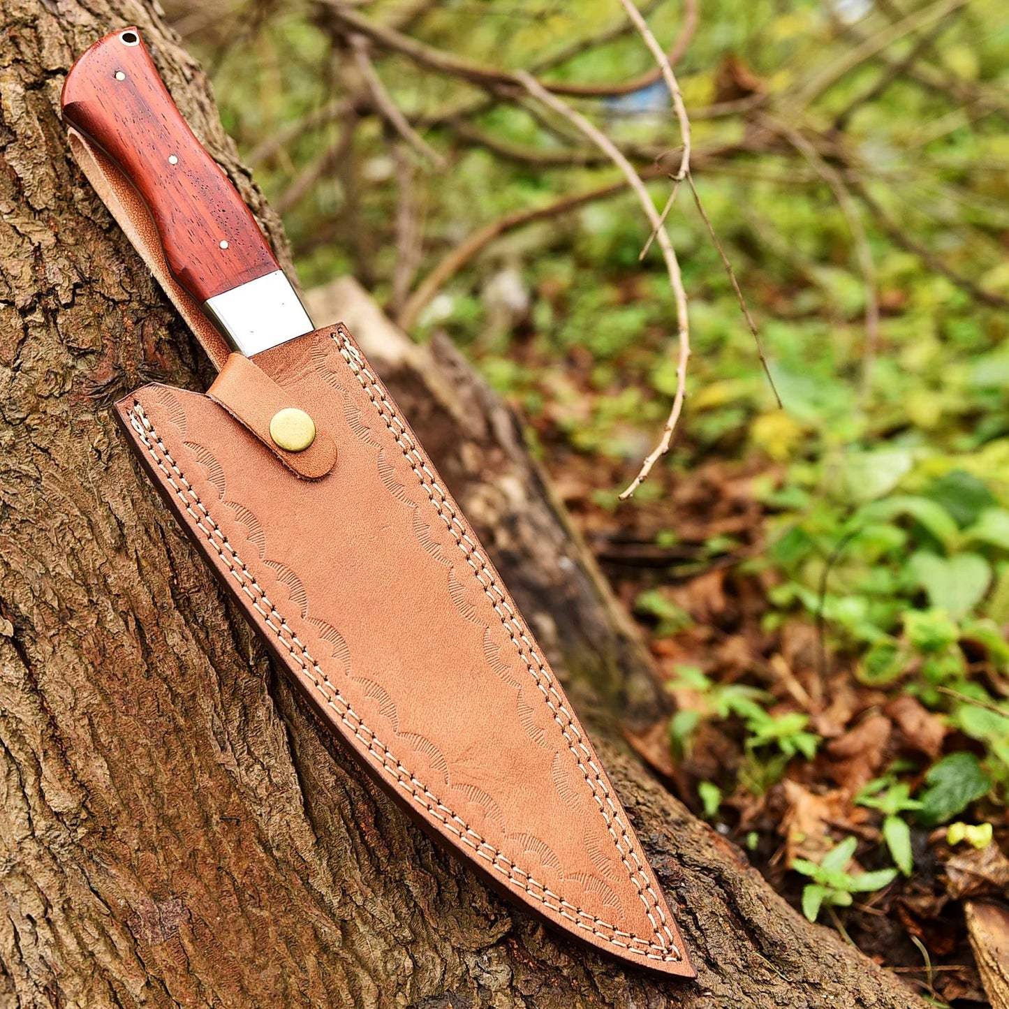 13.5" Inches Chef Handmade Chef Knife Custom Engraved Hand Forged kitchen Knife