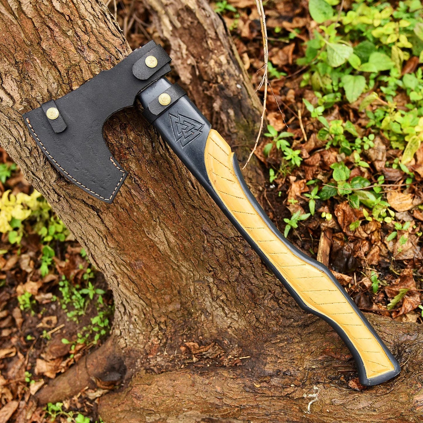 Custom Hand Forged Hatchet Handmade Carbon Steel Axe With Leather Sheath Cover |DRSKNIVES HUB