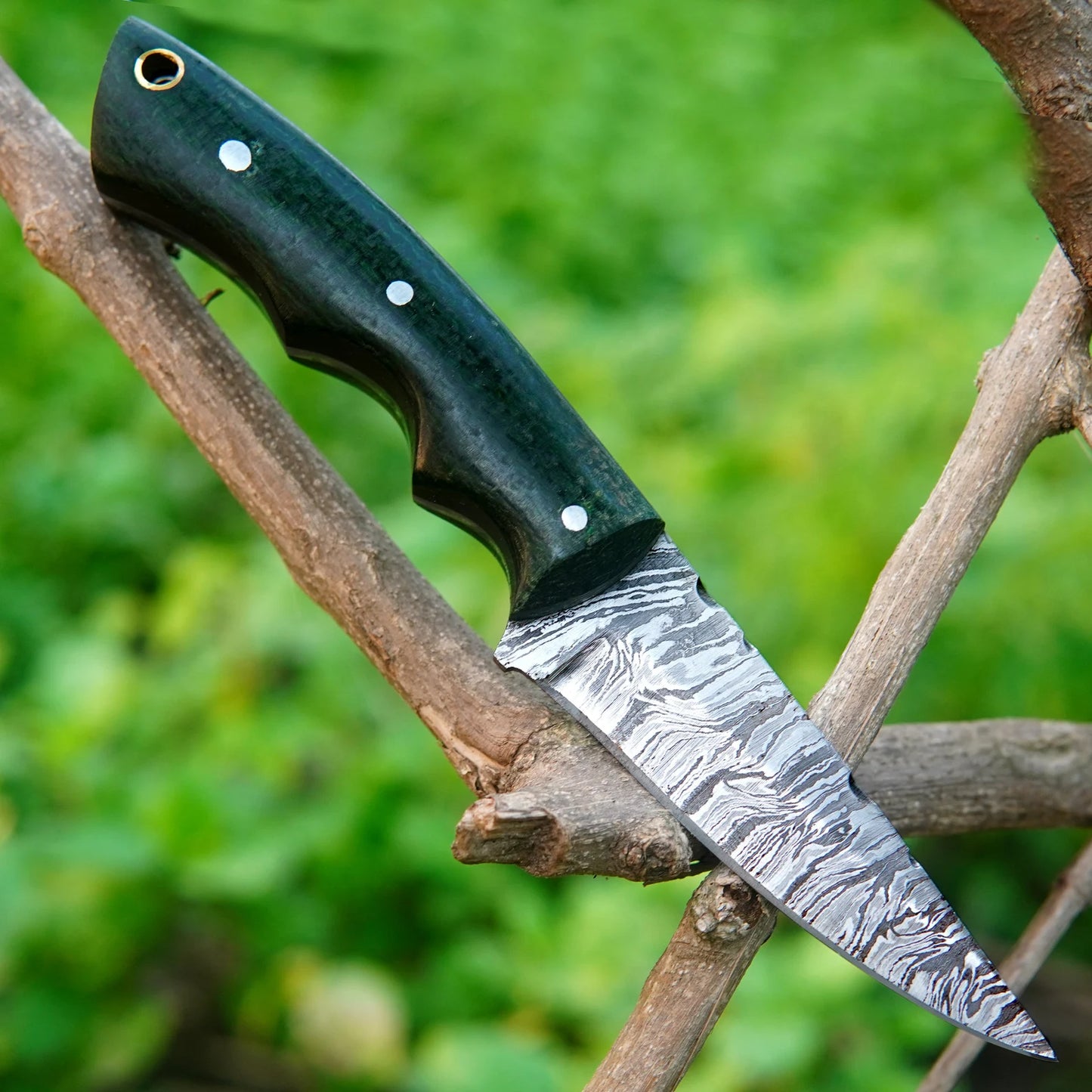 Handmade Damascus Hunting knife–Fixed Blade Knives 7 Inch with Micarta Handle