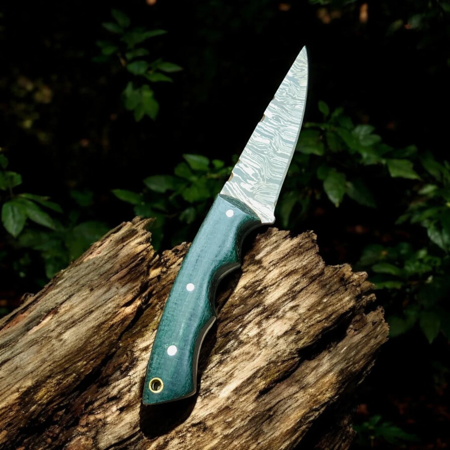 Handmade Damascus Hunting knife–Fixed Blade Knives 7 Inch with Micarta Handle