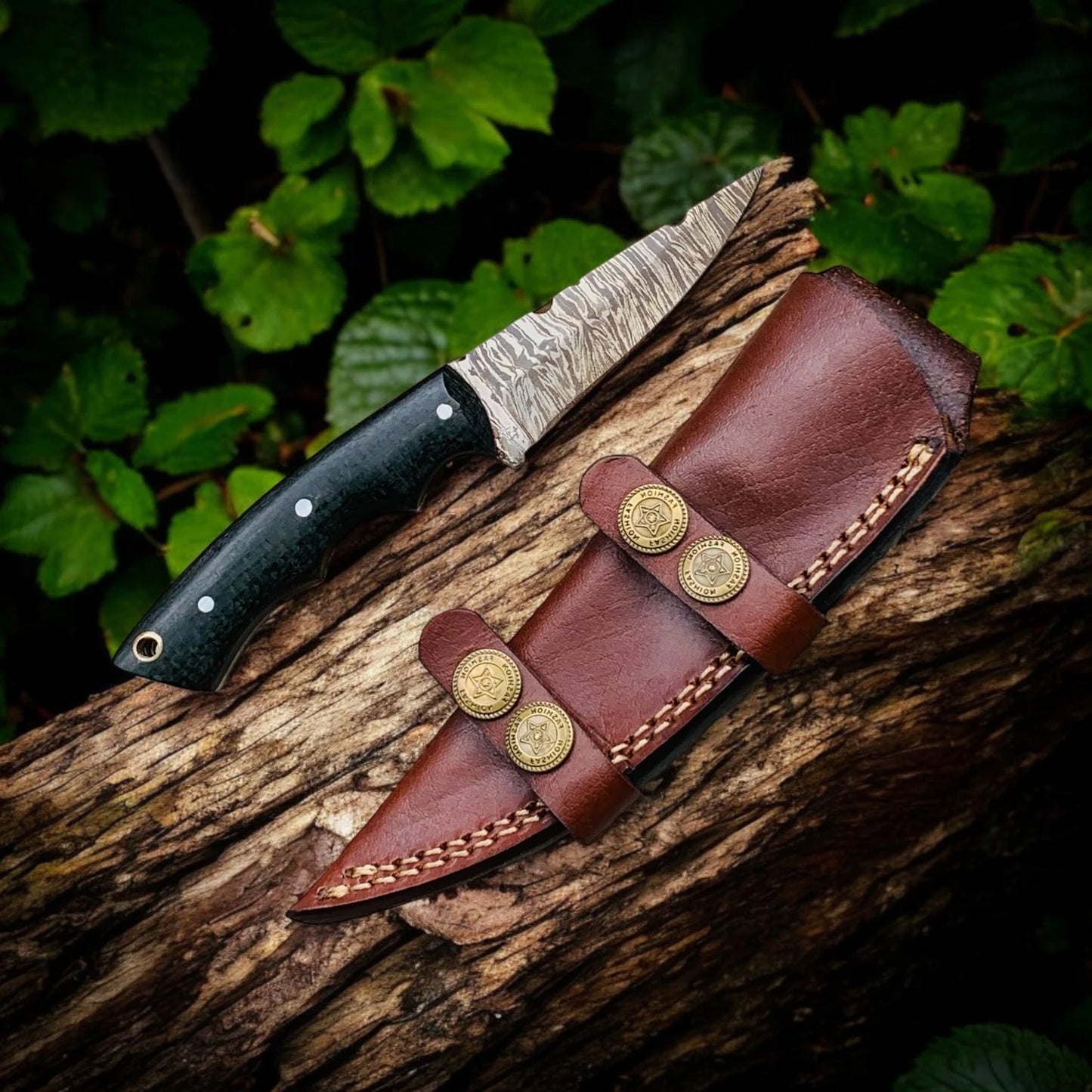 Handmade Damascus Hunting knife–Fixed Blade Knives 7 Inch with Micarta Handle