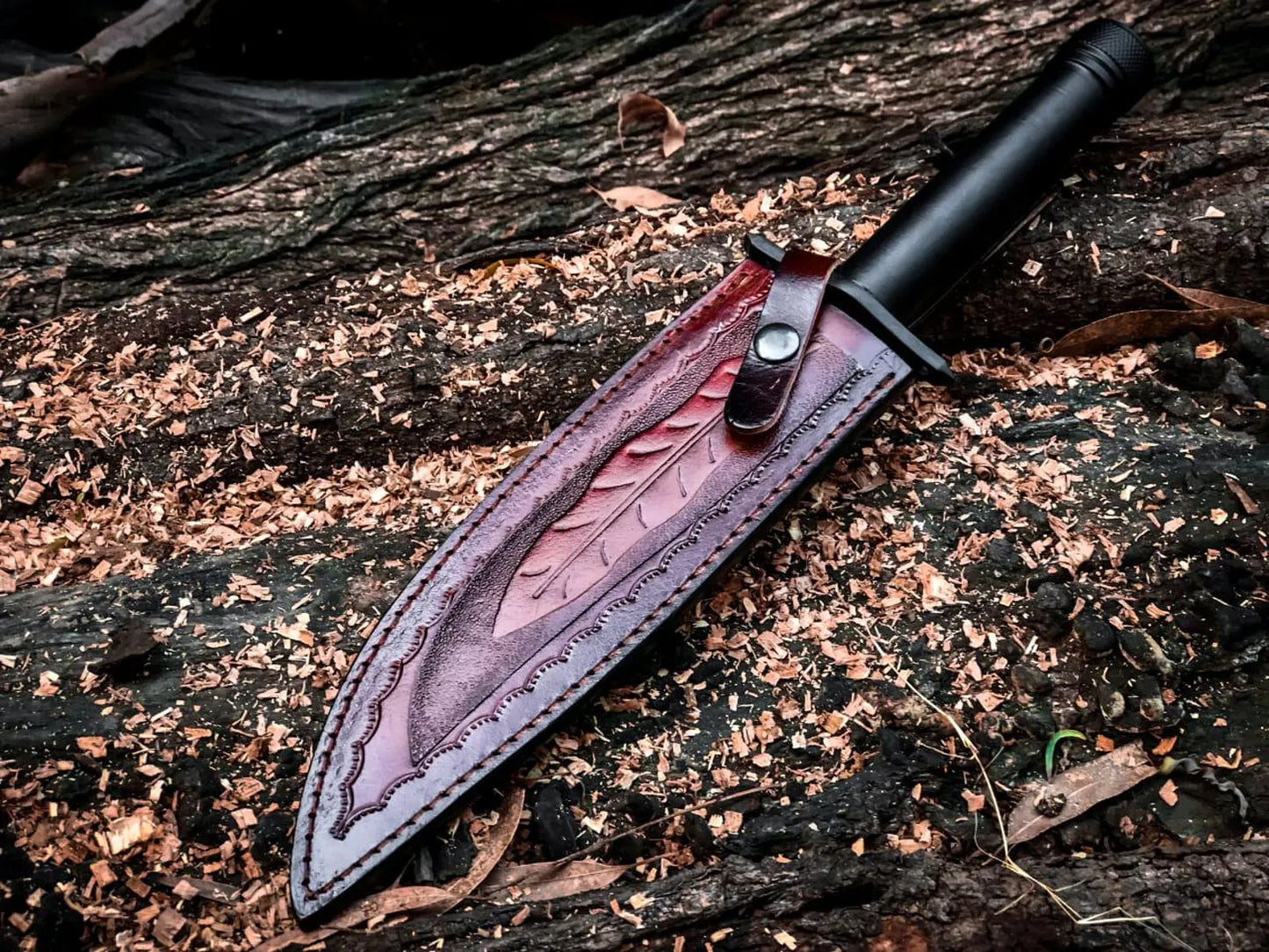 Hand Forged Carbon Steel Survival Bowie Knife – Black Coated Blade | DRSKNIVES HUB