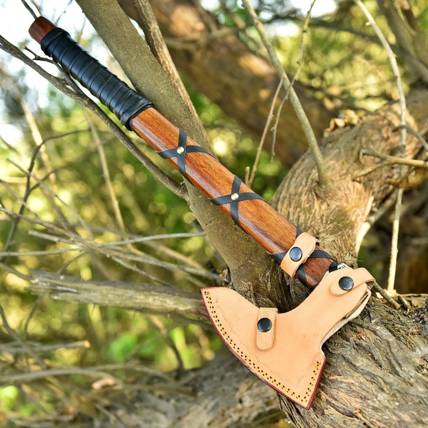 Custom Norse Hatchet – Handmade Viking Axe with Engraved Carbon Steel Blade | DRSKNIVES HUB