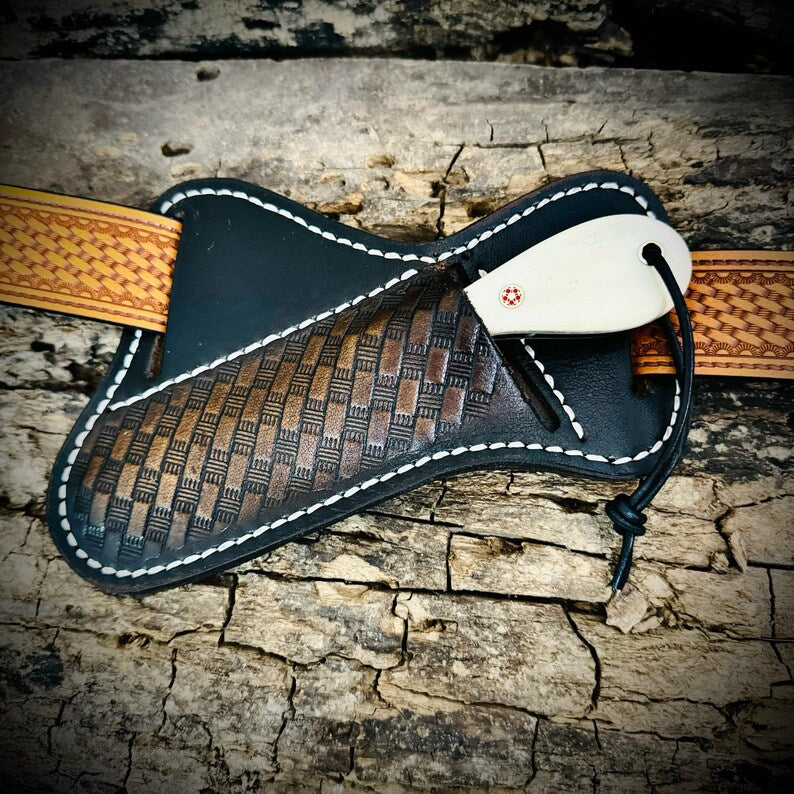 7" CUSTOM HANDMADE DAMASCUS STEEL BULL CUTTER KNIFE || DRS KNIVES HUB