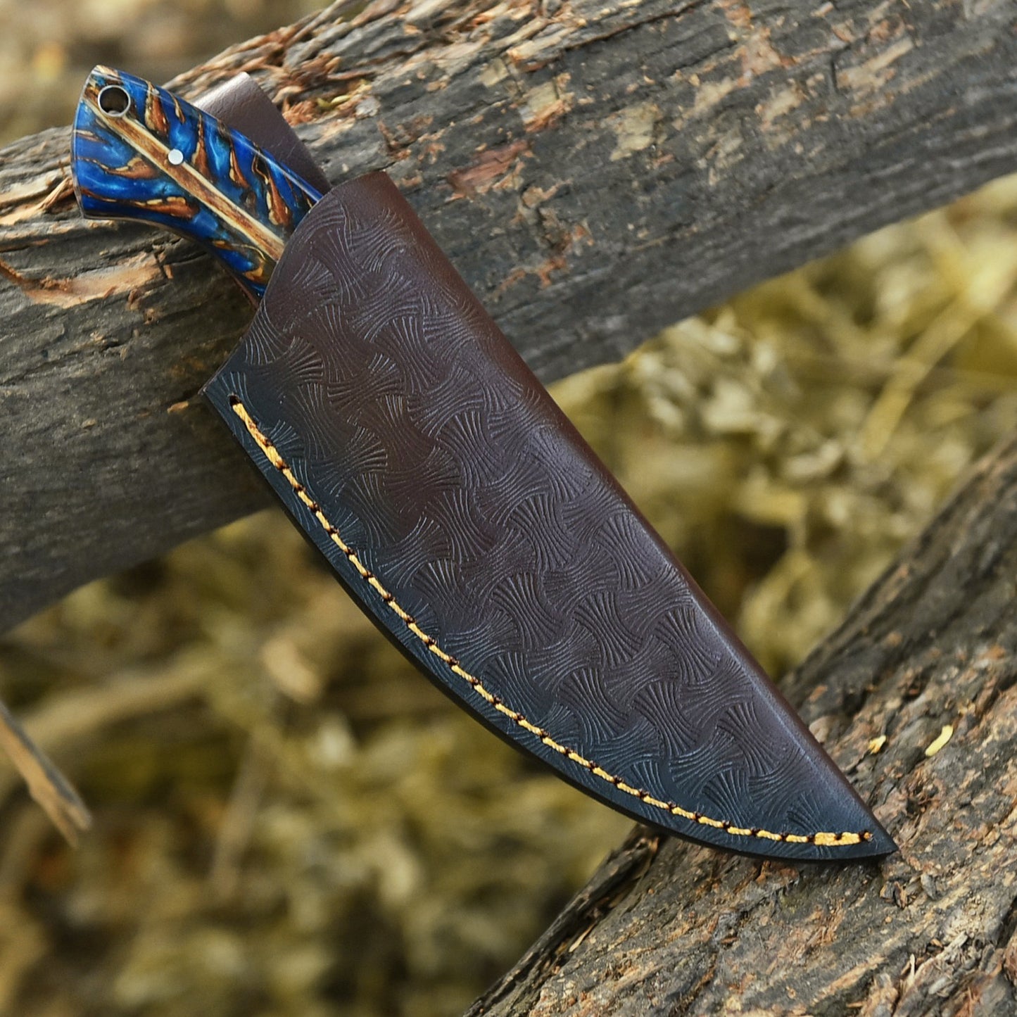 8"inches Handmade Utility Knife With Leather Sheath