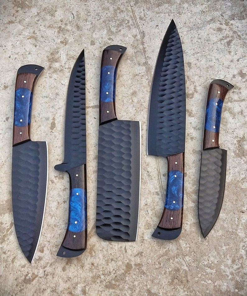 5Pcs Kitchen Knife Set Chef Knife Chef Knives / Kitchen knives With Leather Roll kit bag