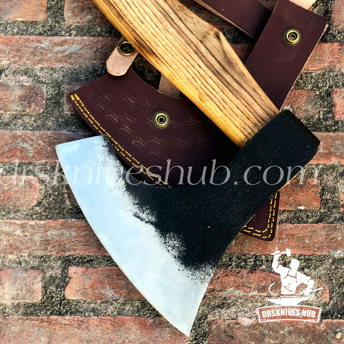 Viking Axe Custom Handmade Carbon Steel Viking Axe With Leather Sheath Cover