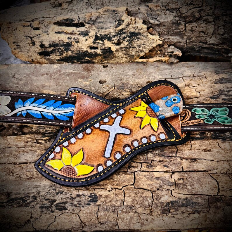 CUSTOM MADE WESTERN COWBOY KNIFE DAMASCUS STEEL BLADE || DRS KNIVES HUB