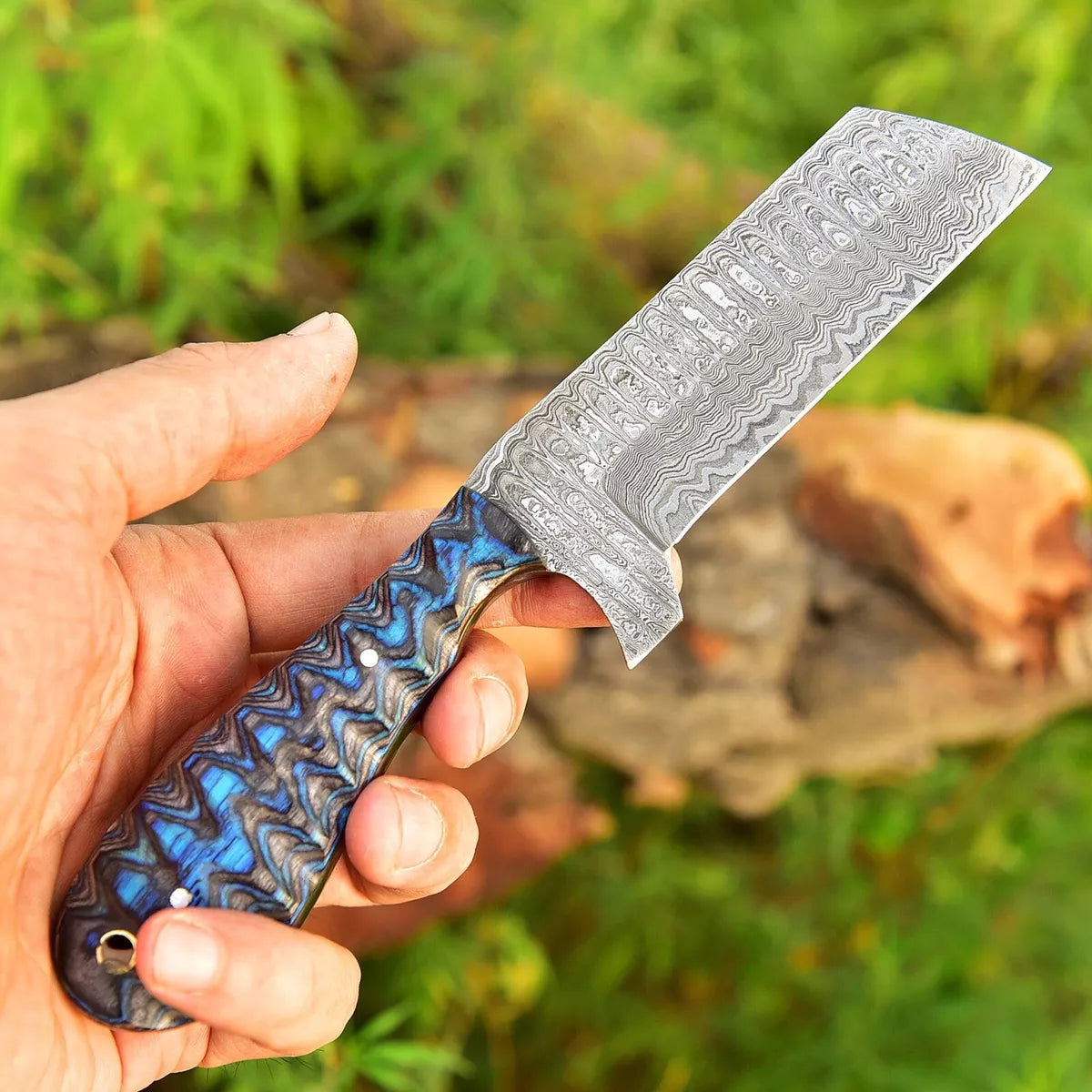 Cowboy knives Handmade Damascus Steel Bull Cutter Knife With Leather Sheath Survival knife