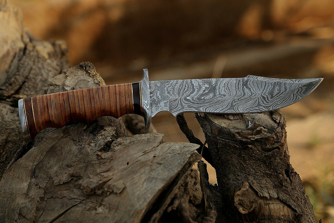12" inches Handle Beautiful Hunting Knife With Leather Sheath Cover