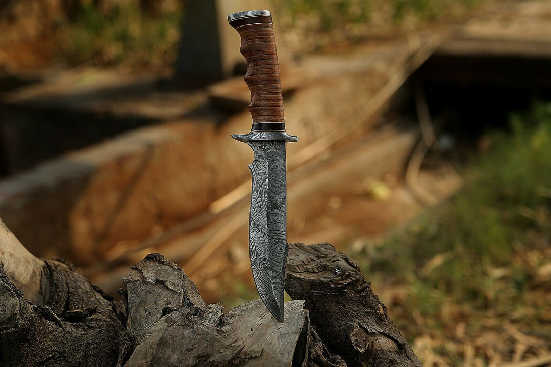 12" inches Handle Beautiful Hunting Knife With Leather Sheath Cover