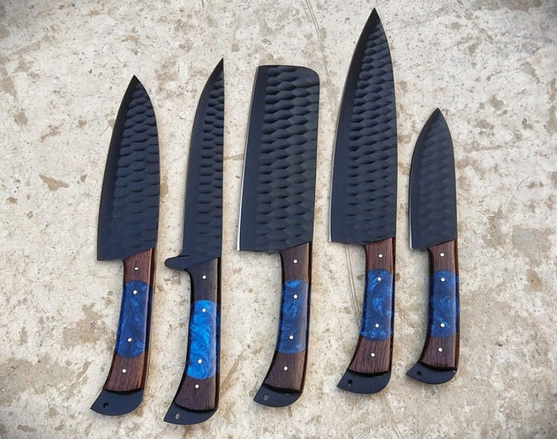 5Pcs Kitchen Knife Set Chef Knife Chef Knives / Kitchen knives With Leather Roll kit bag