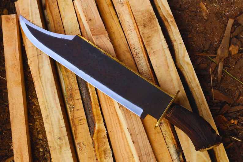 Custom Handmade Carbon Steel Blade Ramb Knife,Big Bowie Knife Antler Handle || Drs Knives Hub