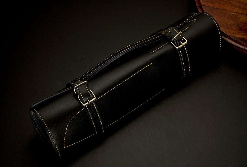 Premium 5-Piece Damascus Steel Kitchen Knife Set with Leather Roll