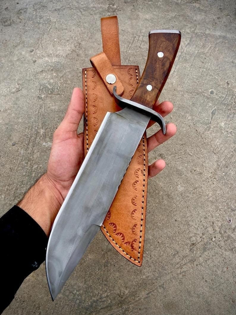 Vintage Black Bowie Knife 15" – 5160 Spring Steel | DRSKNIVES HUB