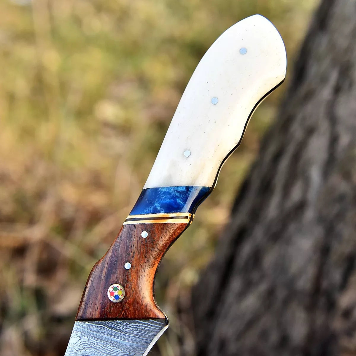 12" inches Handmade Damascus Steel fishing Fillet Knife With Leather Sheath