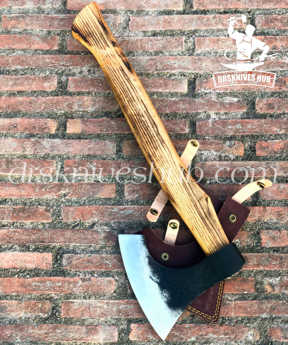 Viking Axe Custom Handmade Carbon Steel Viking Axe With Leather Sheath Cover