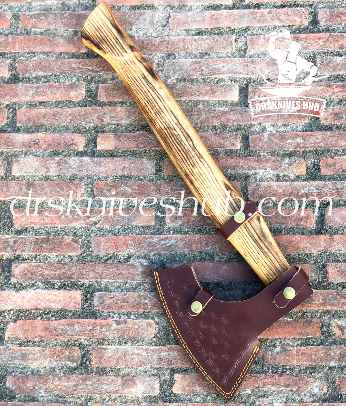 Viking Axe Custom Handmade Carbon Steel Viking Axe With Leather Sheath Cover