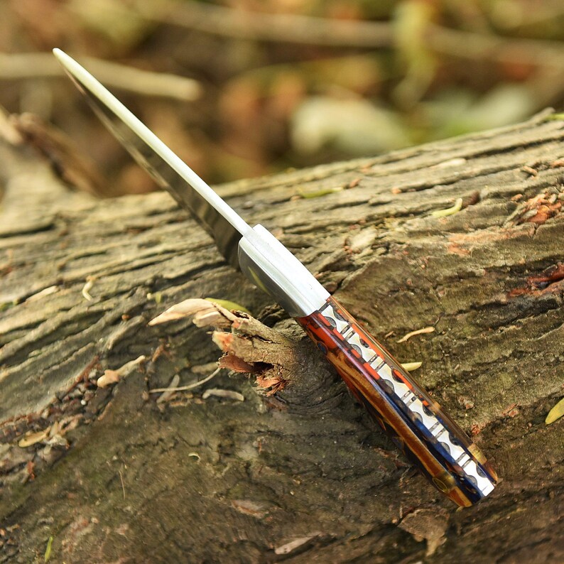 Hand Forged Stainless Steel Skinner knife pincone Handle